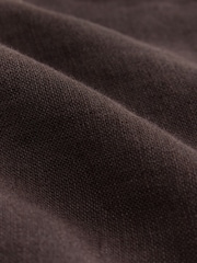 Chocolate Brown N. Premium 100% Linen Long Line Shirt - Image 10 of 10