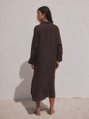 Chocolate Brown N. Premium Long Line Shirt - Image 2 of 9