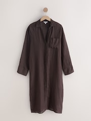Chocolate Brown N. Premium Long Line Shirt - Image 7 of 9