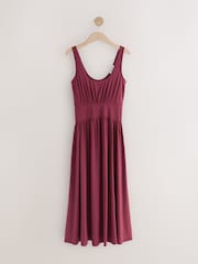 Dunkellila - Jersey Waisted Summer Midi Dress - Bild 1 von 3