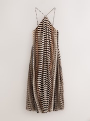 Brown Halter Neck Maxi Dress - Image 6 of 8