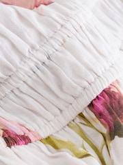 White/Purple Off Shoulder Summer Playsuit - Image 7 of 8