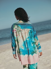 Pink/Blau - Strandhemd-Tunika - Bild 5 von 9