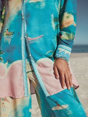 Pink/Blau - Strandhemd-Tunika - Bild 6 von 9