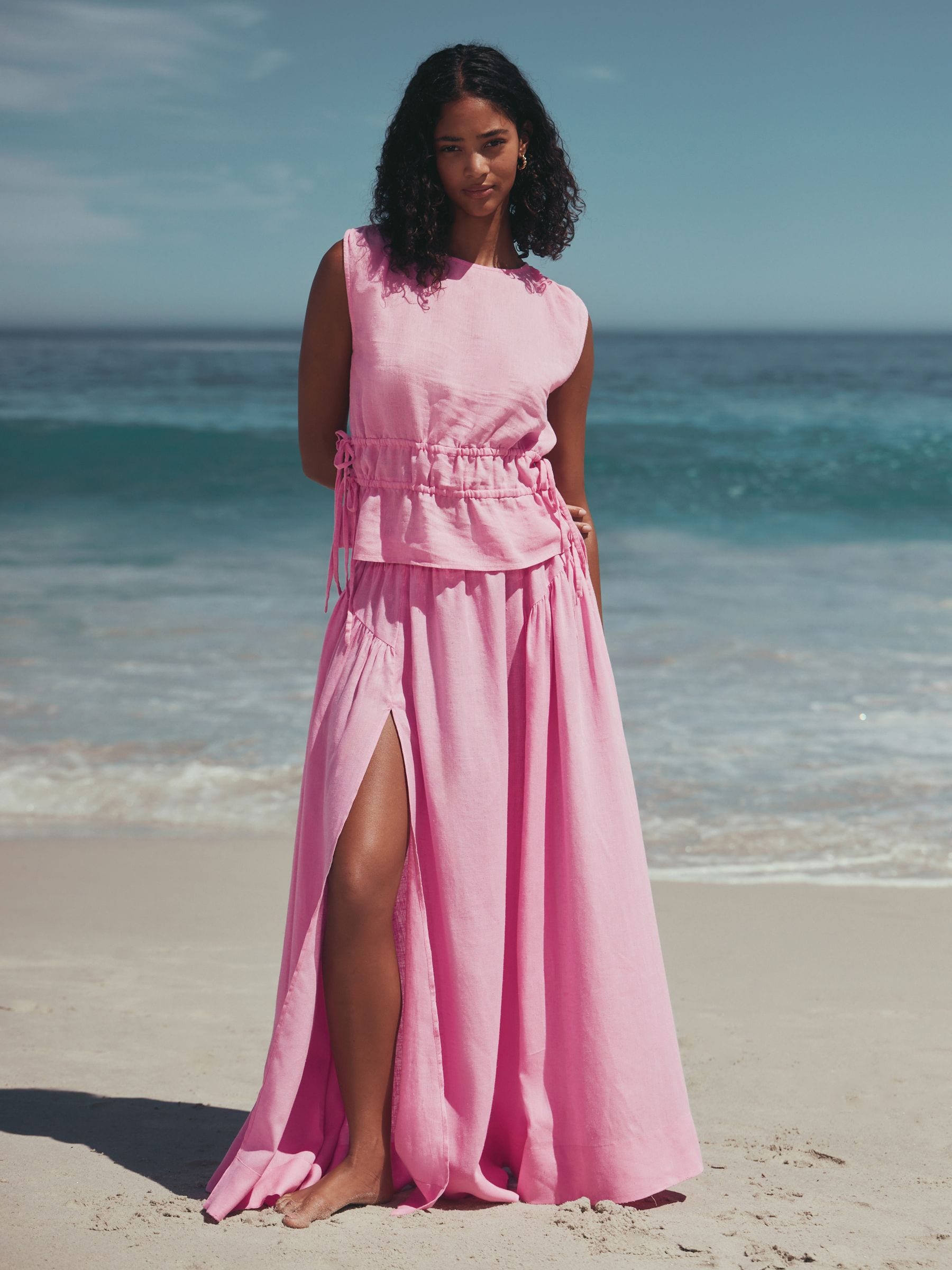 Buy Pink Summer Maxi Skirt With Linen from Next South Africa