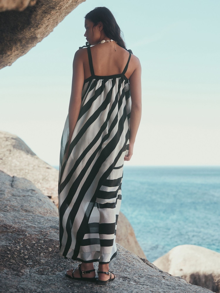 black beach dress maxi Women Summer Casual Loose Dress Spaghetti Strap Beach Cover Up Long Cami Maxi Dresses Belted Dresses for Denim Dress Black at Amazon Women's Clothing store