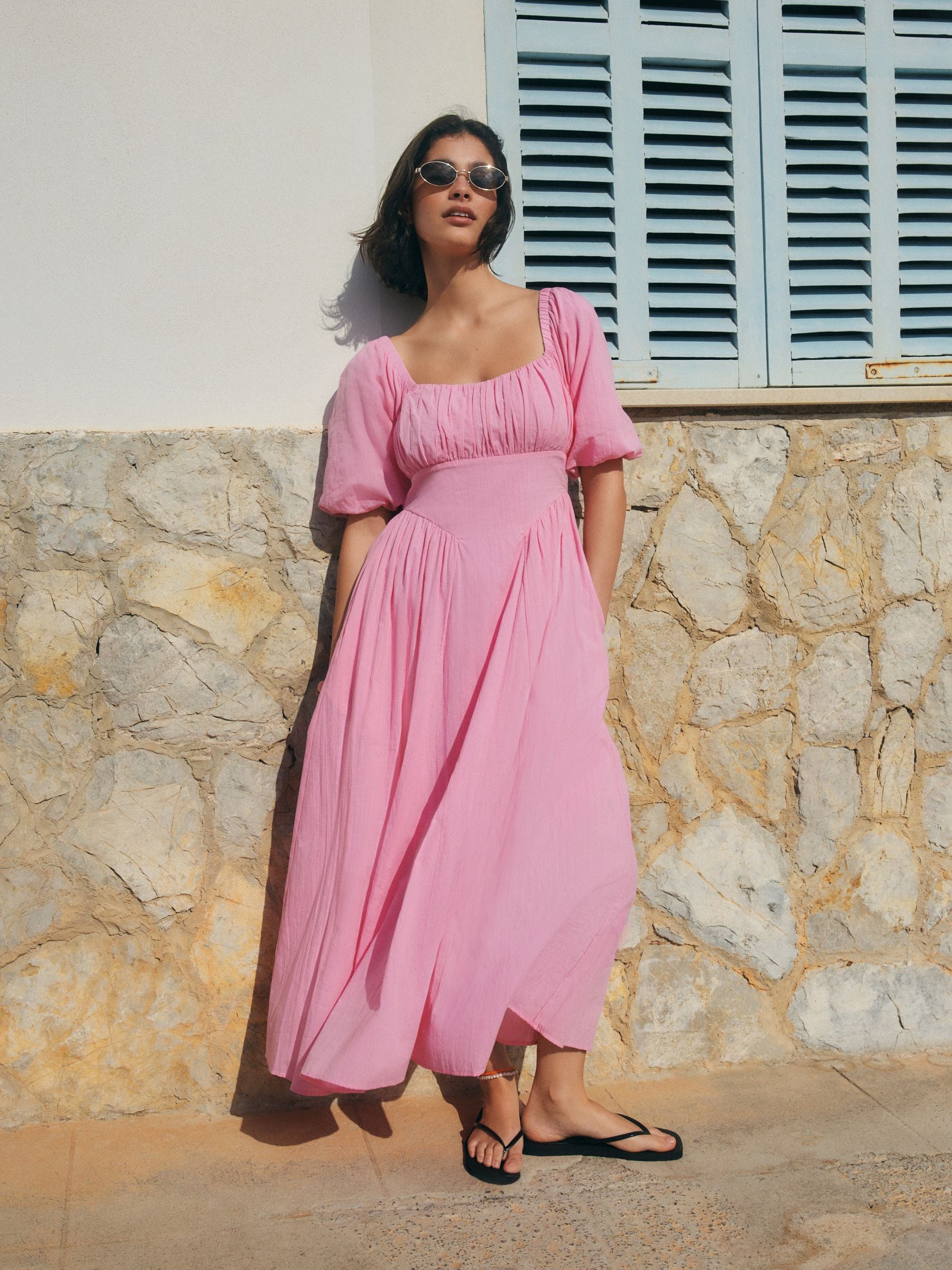 red white blue midi dress Red and Blue Trim Midi Dress – Shop Reef Boutique
