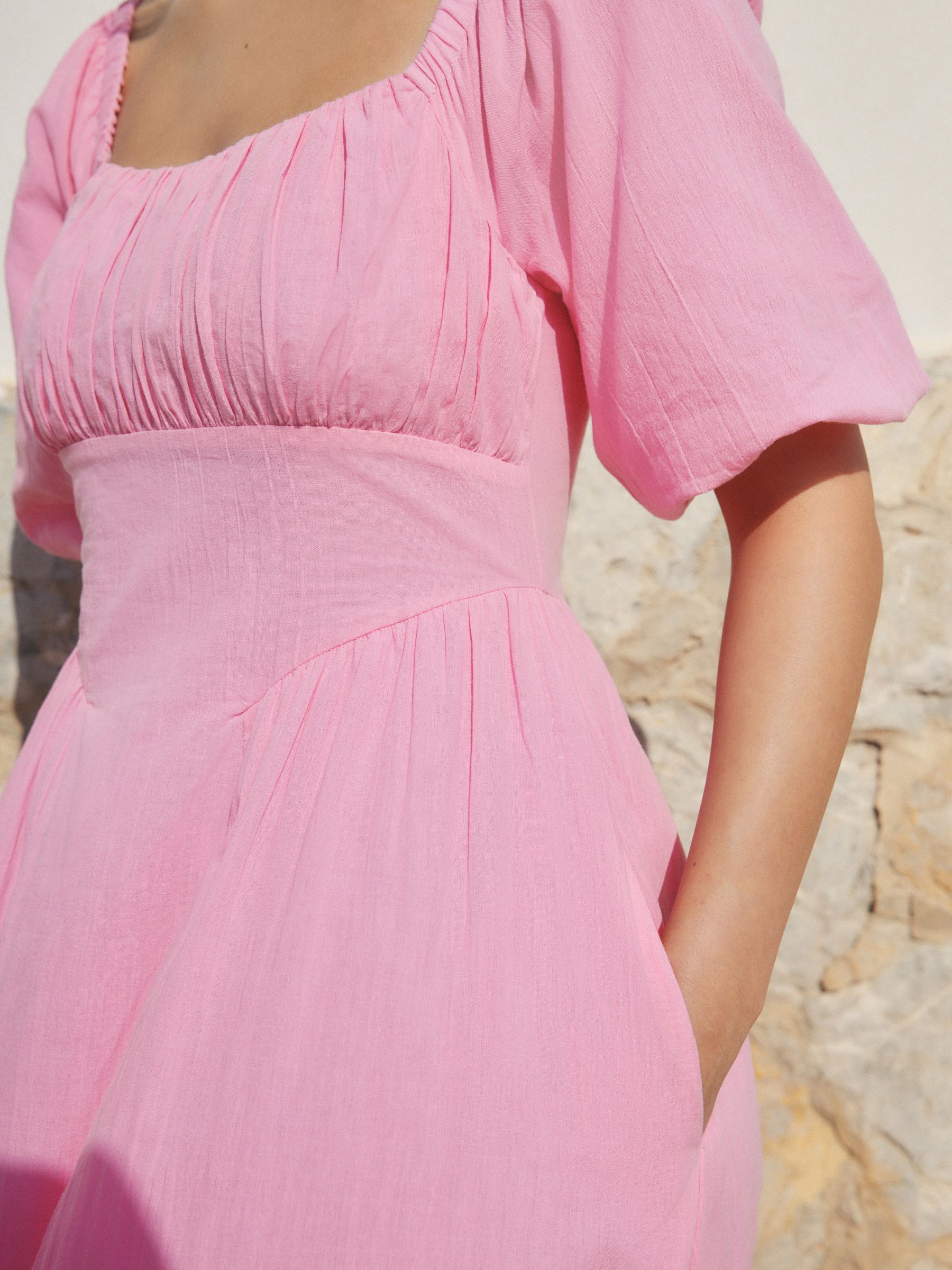 next pink dress Buy Pink Puff Sleeve Midi Dress from Next USA