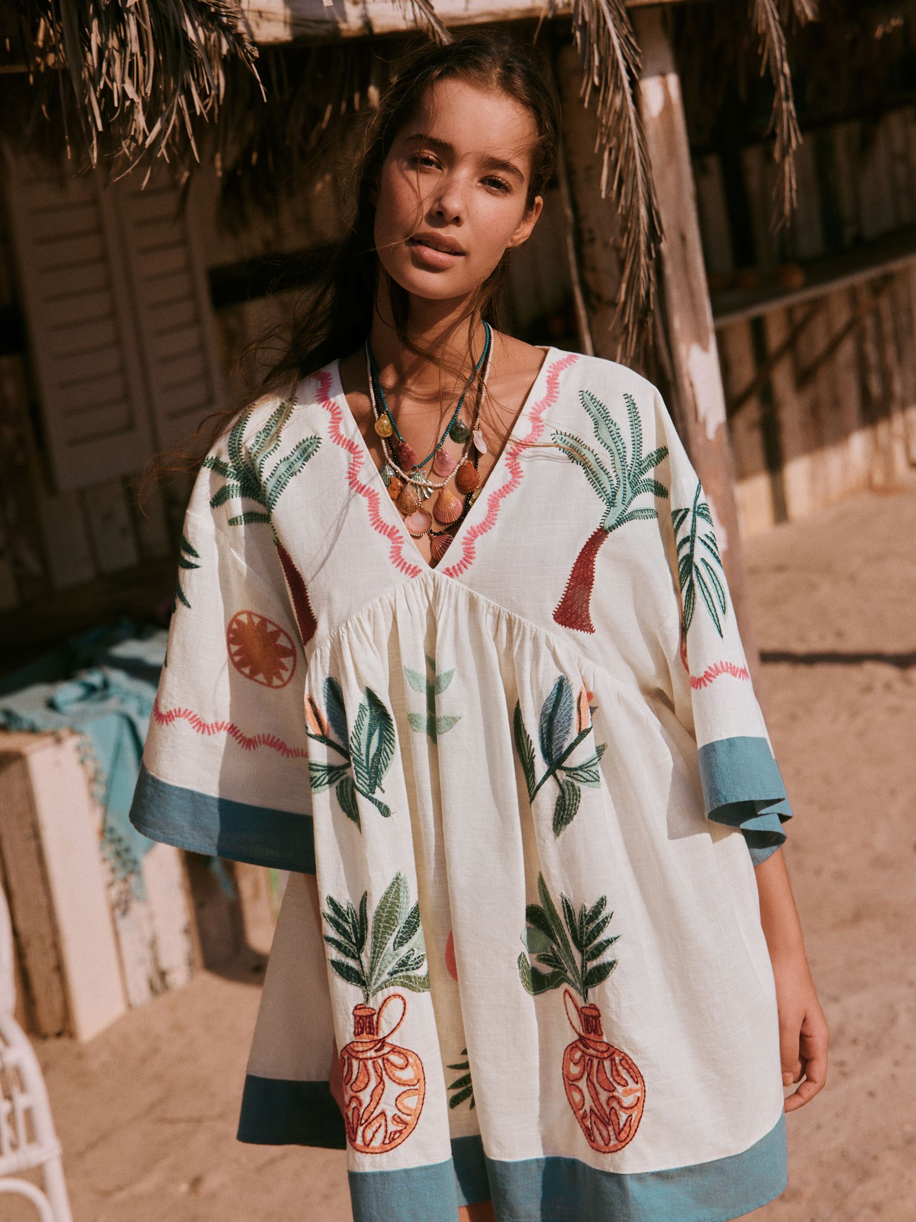 アーツアンドサイエンス Embroidery V neck dress Buy Ecru V-Neck Appliqué Mini Dress from Next USA