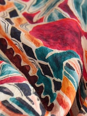 Rojo con estampado de palmeras - Vestido de verano de tirantes a media pierna - Imagen 8 de 8