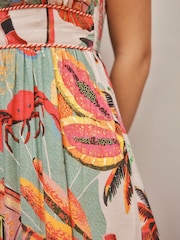 Imprimé conversationnel sur le homard - Robe mi-longue ornée - Image 5 de 10