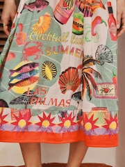 Imprimé conversationnel sur le homard - Robe mi-longue ornée - Image 7 de 10