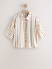 وردي مشمشي - قميص مريح بأزرار كاملة - Image 5 of 7