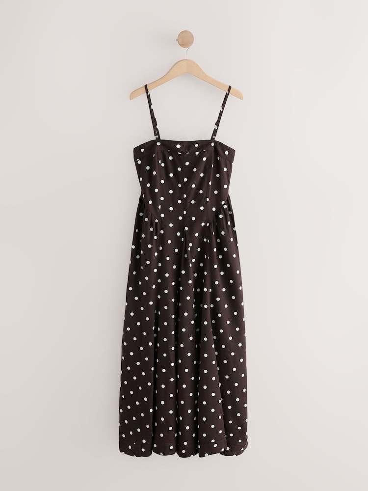 Buy Chocolate Polka Dot Bandeau Fit and Flare Midi Dress from Next USA Buy Chocolate Polka Dot Bandeau Fit and Flare Midi Dress from Next USA