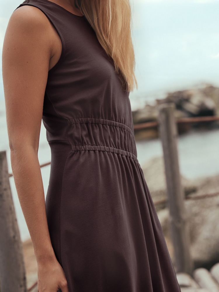 Buy Chocolate Brown Jersey Midi Dress from Next USA