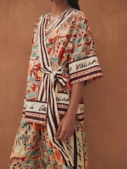 Rust Red Sleeved Wrap Summer Top - Image 6 of 9