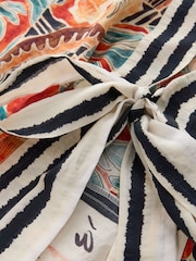 Rust Red Sleeved Wrap Summer Top - Image 8 of 9