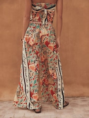 Rust Red Palazzo Wide Leg Trousers - Image 4 of 8