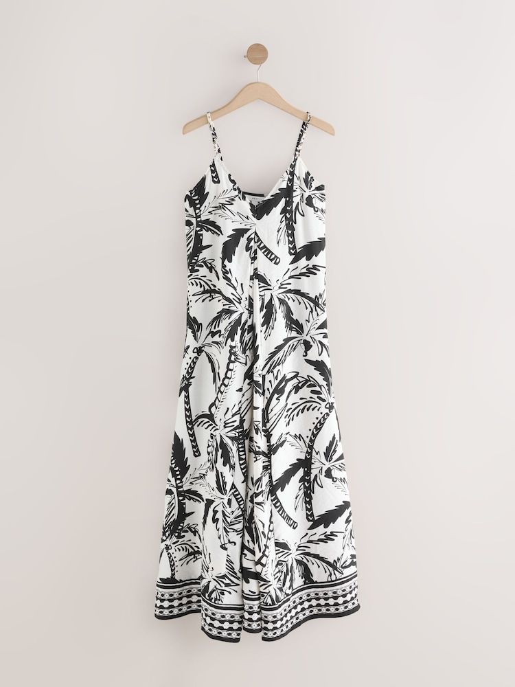 Robe Noire Et Blanche Next Taille 12 - Motif Tourbillon Floral - Occasion Très Bon état