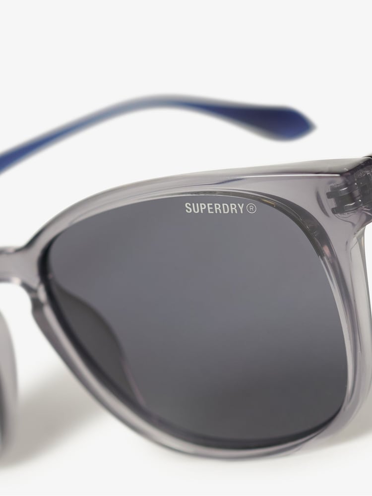 Superdry Grey Round Frame Sunglasses - Image 2 of 2