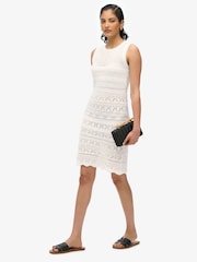Superdry White 100% Cotton Crochet Mini Dress - Image 1 of 2