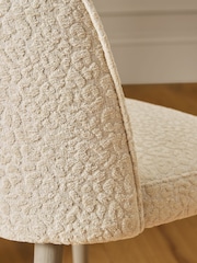 Set of 2 Linen Look Leopard Natural Valencia Upholstered Grey Leg Dining Chairs - Image 2 of 8