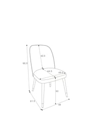 Set of 2 Linen Look Leopard Natural Valencia Upholstered Grey Leg Dining Chairs - Image 4 of 8