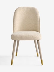 Set of 2 Linen Look Leopard Natural Valencia Upholstered Grey Leg Dining Chairs - Image 5 of 8