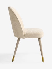 Set of 2 Linen Look Leopard Natural Valencia Upholstered Grey Leg Dining Chairs - Image 6 of 8