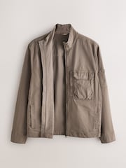 Beige Zip Through Shacket - Image 2 of 5