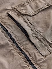 Beige Zip Through Shacket - Image 4 of 5