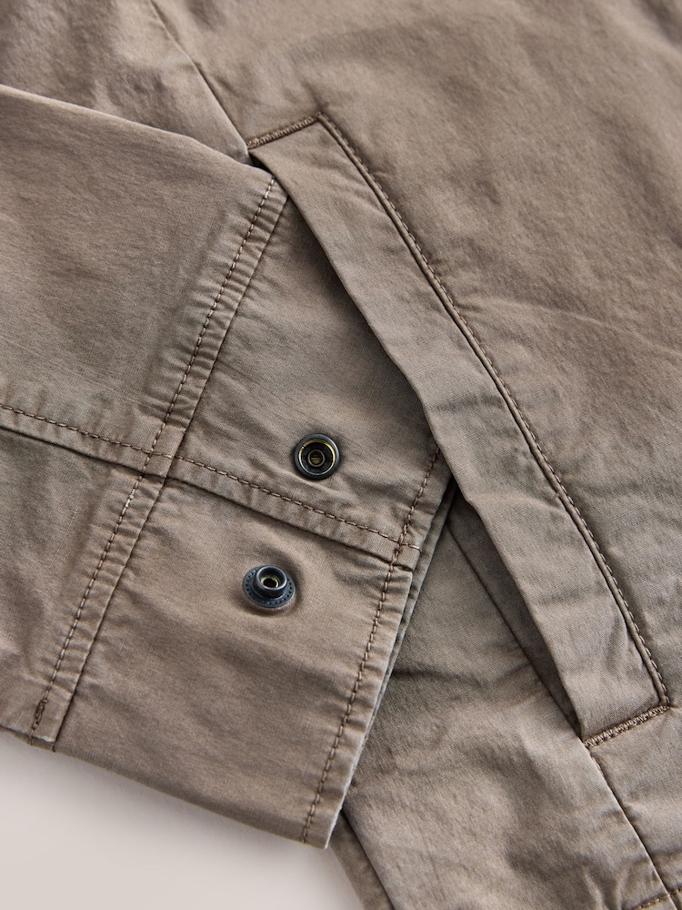 Beige Zip Through Shacket - Image 5 of 5