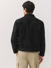 Czarny - Denim Button Through Jacket - Obraz 3 z 10