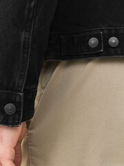 Czarny - Denim Button Through Jacket - Obraz 5 z 10