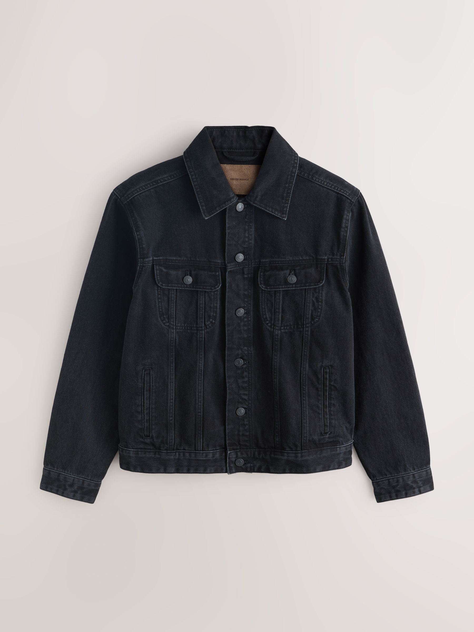 Buy Black Denim Button Through Jacket from Next India