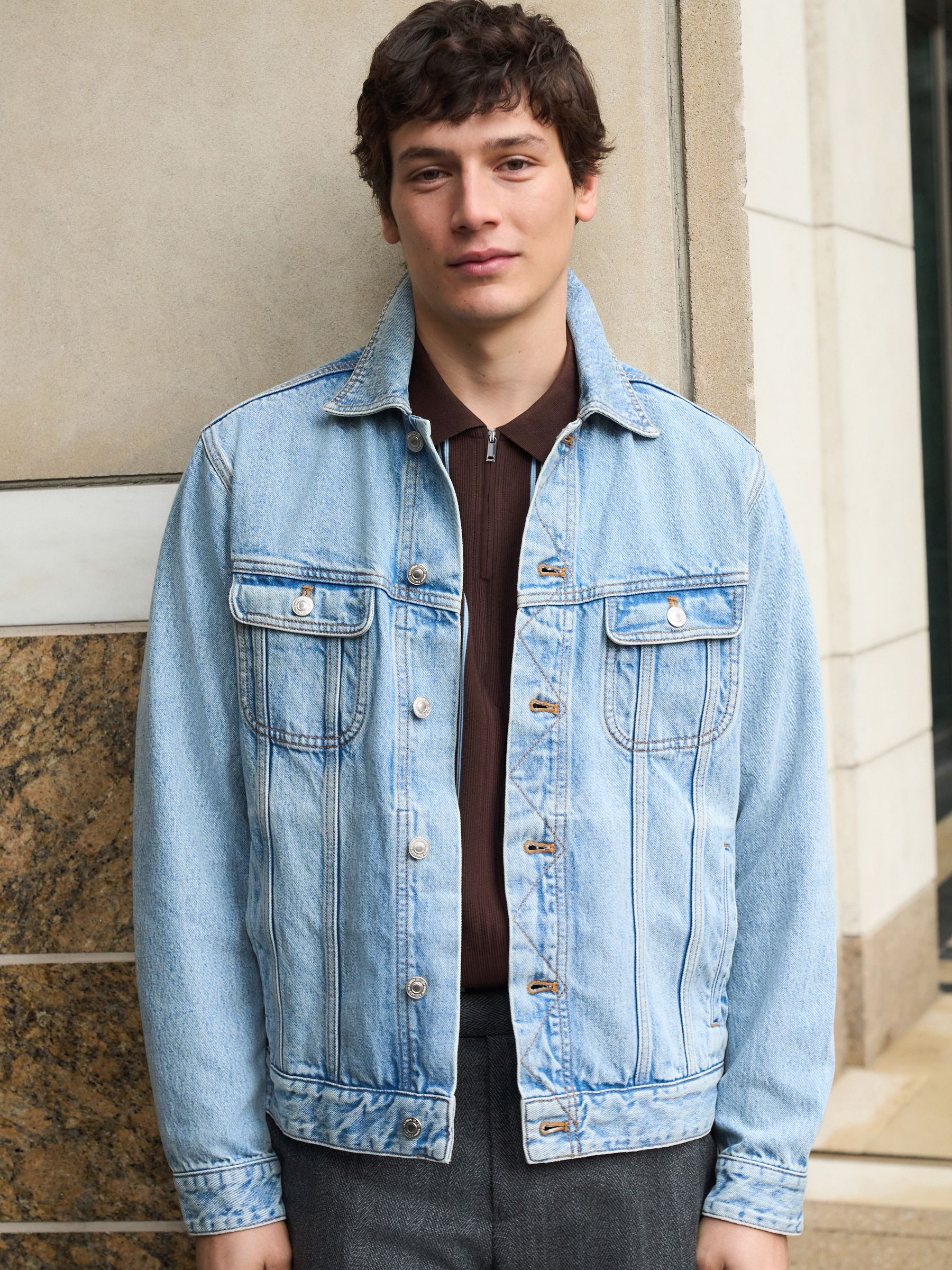 Buy Bleach Wash Denim Button Through Jacket from Next USA Buy Bleach Wash Denim Button Through Jacket from Next USA