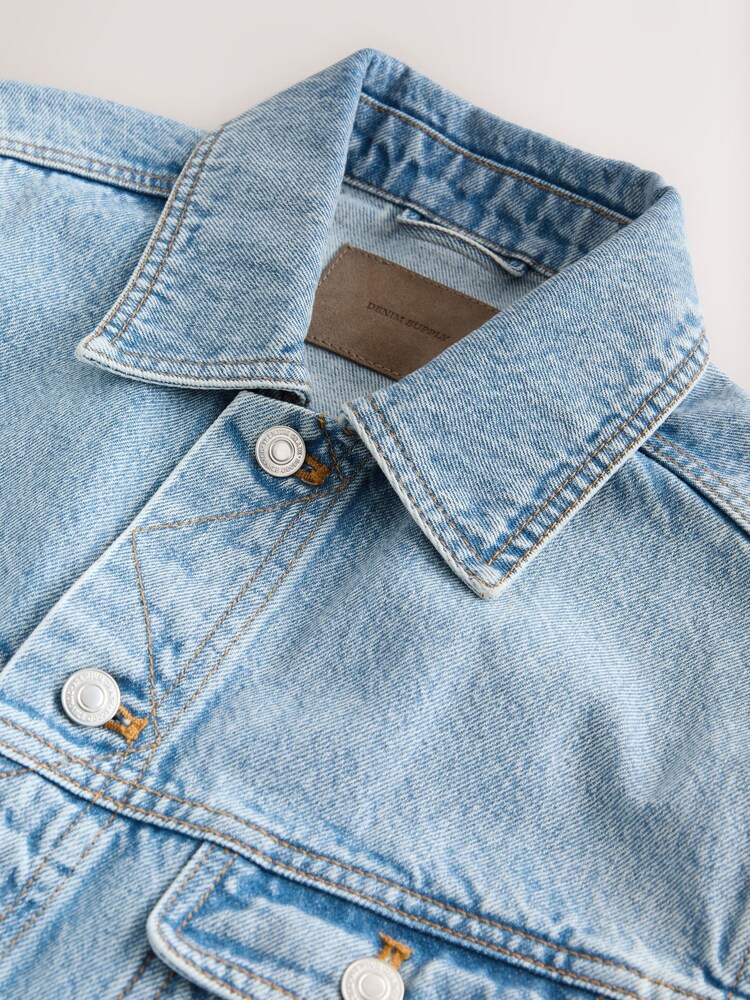 Bleach Wash Denim Button Through Jacket - Image 10 of 10