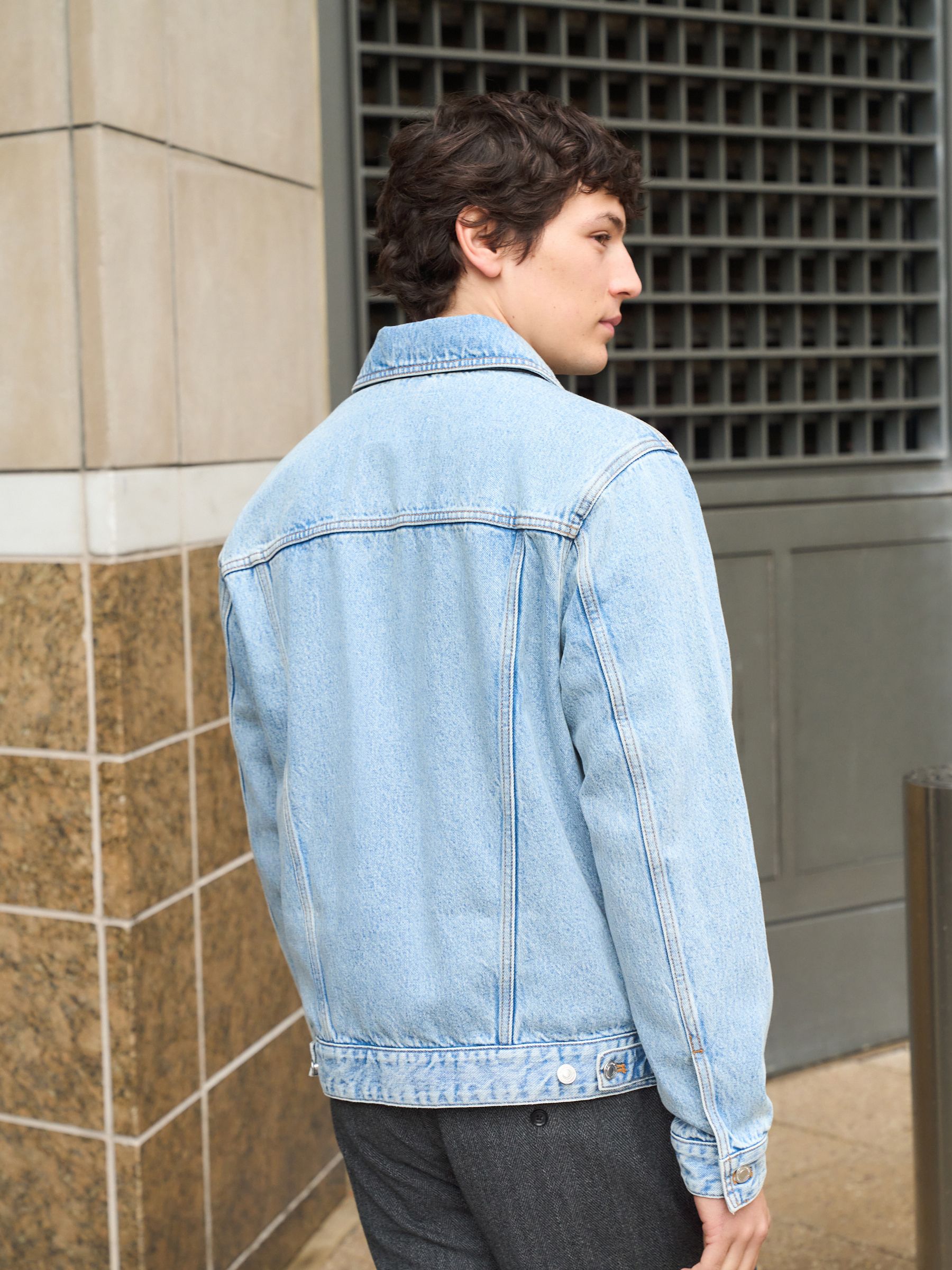 Buy Bleach Wash Denim Button Through Jacket from the Next UK