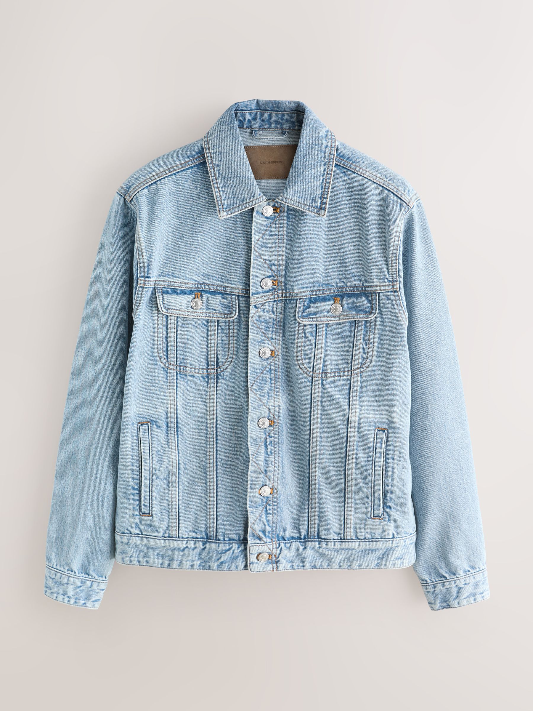 Buy Bleach Wash Denim Button Through Jacket from Next USA