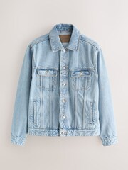 Bleach Wash Denim Button Through Jacket - Image 7 of 10