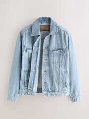 Bleach Wash Denim Button Through Jacket - Image 8 of 10