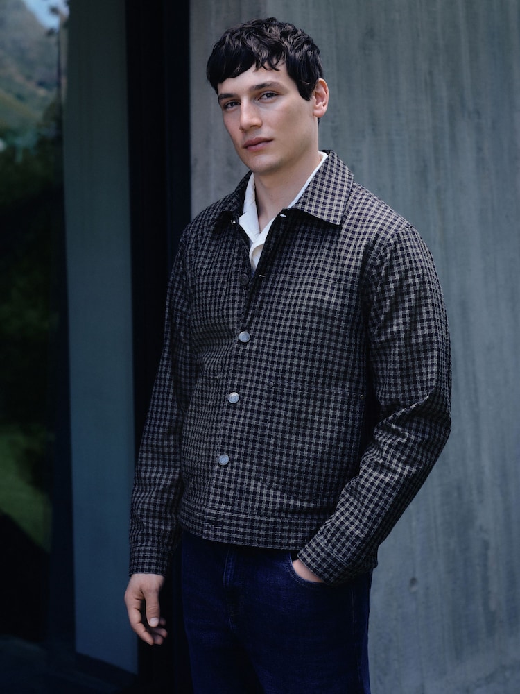 Blue Gingham Shacket - Image 1 of 11