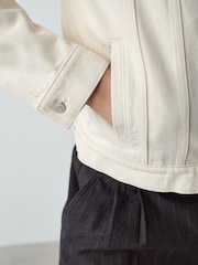 Εκρού - Denim Button Through Jacket - Εικόνα 4 του 6