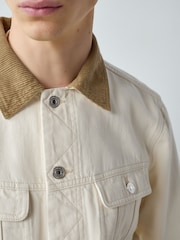 Εκρού - Denim Button Through Jacket - Εικόνα 5 του 6