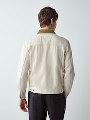 Εκρού - Denim Button Through Jacket - Εικόνα 6 του 6