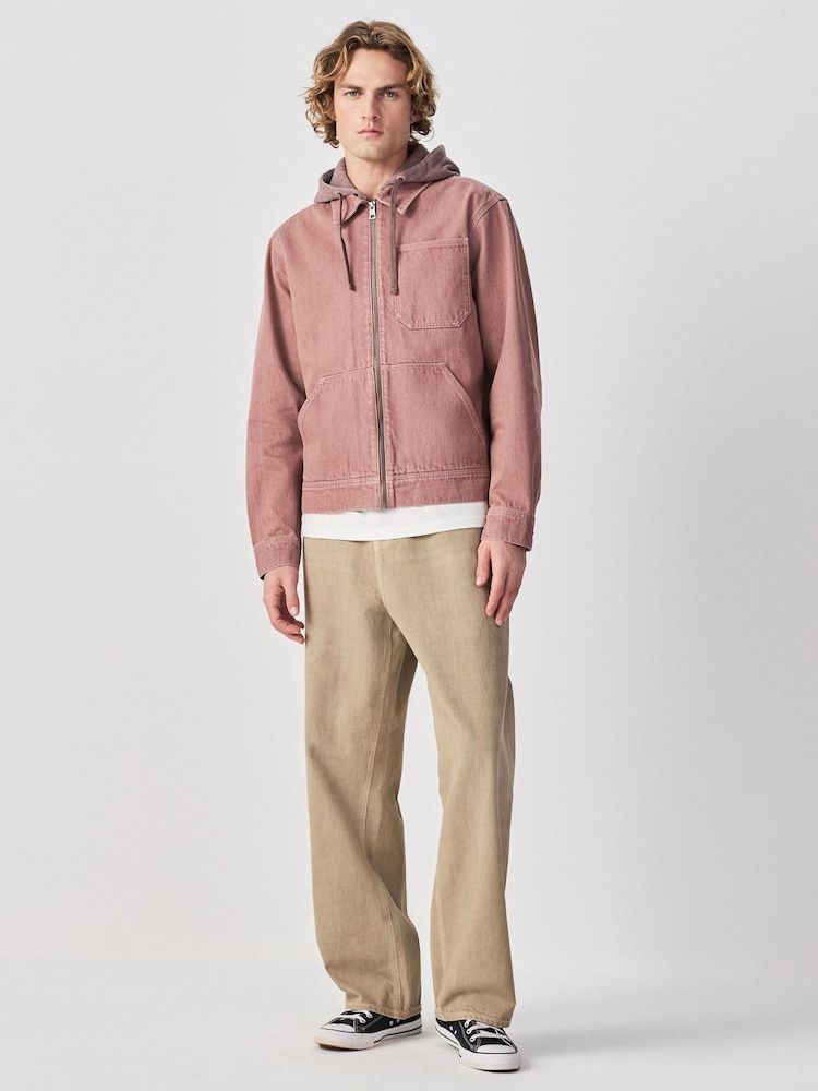 Pink Denim Hooded Zip Through Jacket - Image 2 of 12