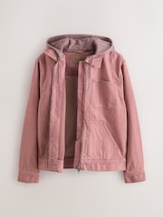 Pink Denim Hooded Zip Through Jacket - Image 9 of 12