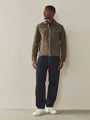 بني فاتح بني - Suede Zip Through Western Jacket - صورة 2 من 9