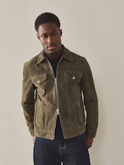 بني فاتح بني - Suede Zip Through Western Jacket - صورة 3 من 9