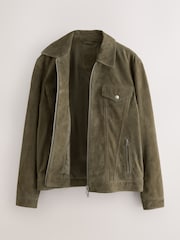 بني فاتح بني - Suede Zip Through Western Jacket - صورة 7 من 9
